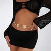 Versatile Ethnic Style Metal Bohemian Flower Waist Chain Belt For Women Fashion Sweater Chain Waist Seal Body Decor Accessories