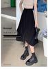 Plus Size A-Line Irregular Midi Skirt for Women - Slimming, Hip-Covering, Summer Casual Style