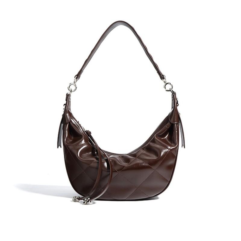 

High-end Simple Versatile Fashionable Water Bucket Leather Handbag Shoulder Bag Crossbody 30x8x28cm кофейный