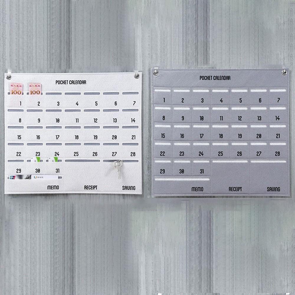 Monthly With Pockets Hanging Wall Mounted Storage Bag Wall Decoration Calendar Bag Chart Holder