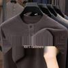 Men's Luxury 100% Cashmere Pullover - Skin-Friendly, Warm Base Layer with Button Collar for All Ages