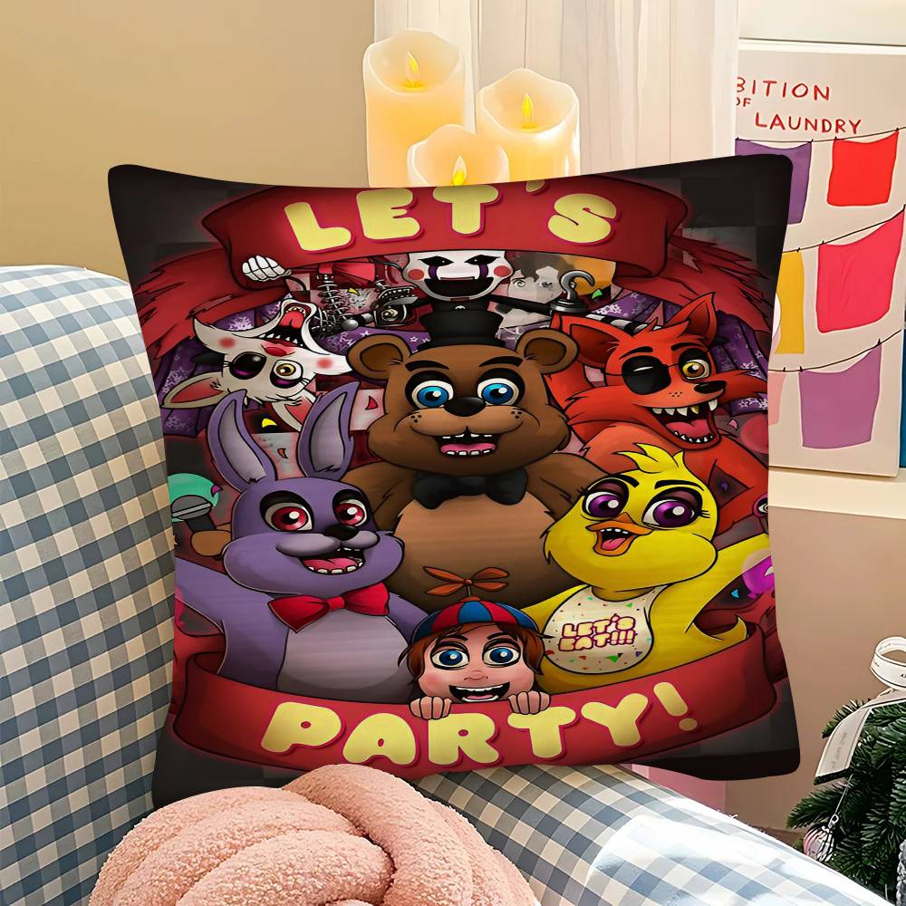 F-Five N-Nights At F-Freddys Game Pillow Case Square Pillow Bedroom Sofa Leisure Comfort Cushion Car Living Room Home Decoration