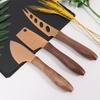 3pcs Cheese Knife Butter Cutter Black Walnut Wood Stainless Steel Butter Tools Cheese Tool Set Cheese Slicer