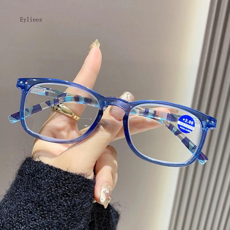 Fashion Women Reading Glasses Flower Print Resin Read Eyeglasses Magnifying Presbyopic Eyewear +1.0~+4.0 Reading Glasses Women