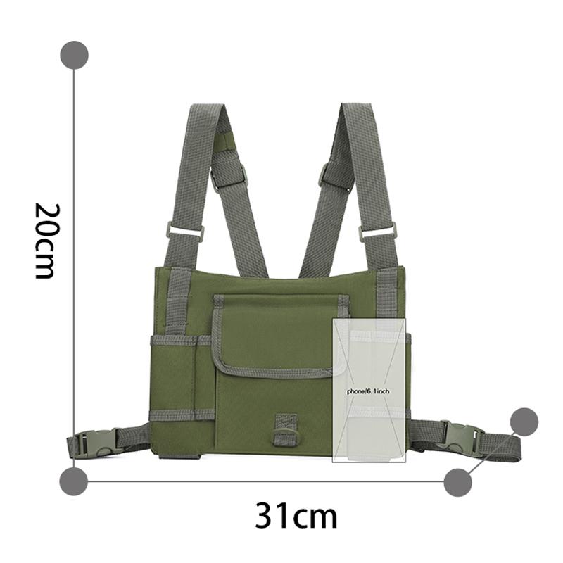 Chest Bag Waist Pack Men's Chest Pack Hip Hop Streetwear Tactical Vest Bag For Men Durable Canvas Man Shoulder Bag For Men Bolsa