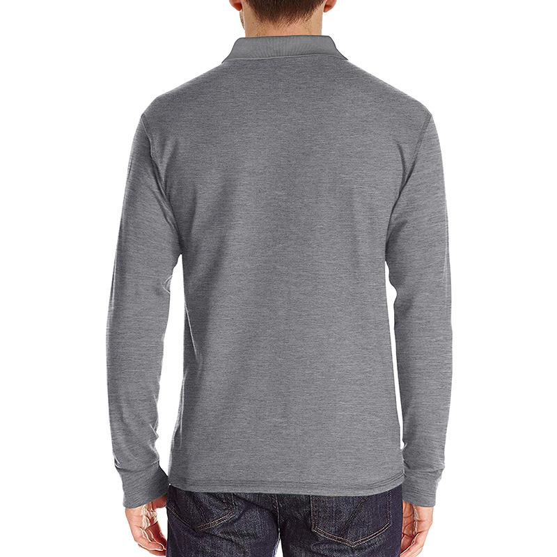 Fashion Men's Long-sleeved Lapel T-shirt Men's POLO Shirt Autumn and Winter Bottoming Shirt Solid Colour Tops