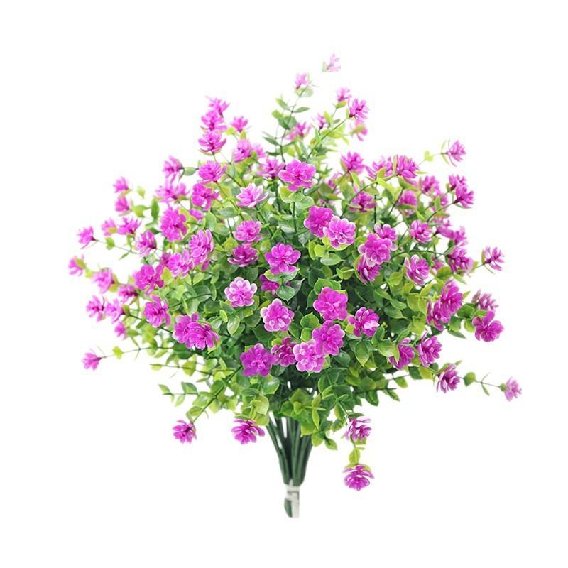 Rose Eucalyptus Robusta Fake Flower With Plastic Lotus For Garden Party Decorate