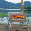 Portable Outdoor Cassette Stove: Camping Heater, Firewood Stove, Barbecue Grill, Chimney Oven, Stainless Steel.