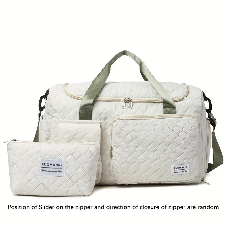 

2 шт. Дорожная сумка-даффл большой вместимости с узором аргайл и косметичка, модная сумка с отделением для обуви, спортивная сумка для хранения в спортзале