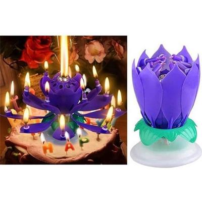 Musical Birthday Candle - Lotus Flower - Rotation - Music - Purple