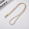 Trendy Universal Pearl Metal Cell Phone Chain Charms Women Detachable Phone Lanyards Crossbody Neck Strap with Patch