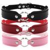 DIEZI Harajuku Gothic Cosplay PU Leather Choker Necklace For Women Men Punk Sexy Circle Pendant Torques Necklace Gift Jewelry