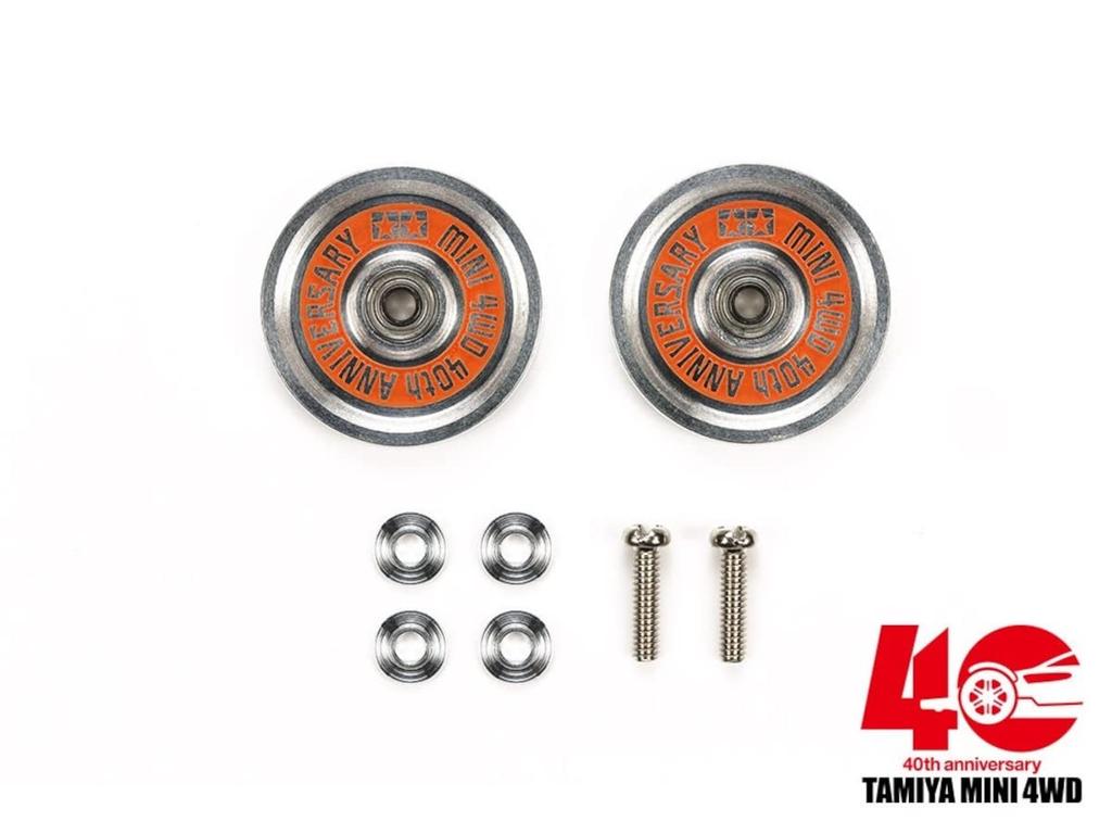 Tamiya Mini 4WD Special Mini 4WD 40th Anniversary HG 19mm Bearing Roller Set Aluminum Edition All-Aluminum (95643, Color, 95643-000)
