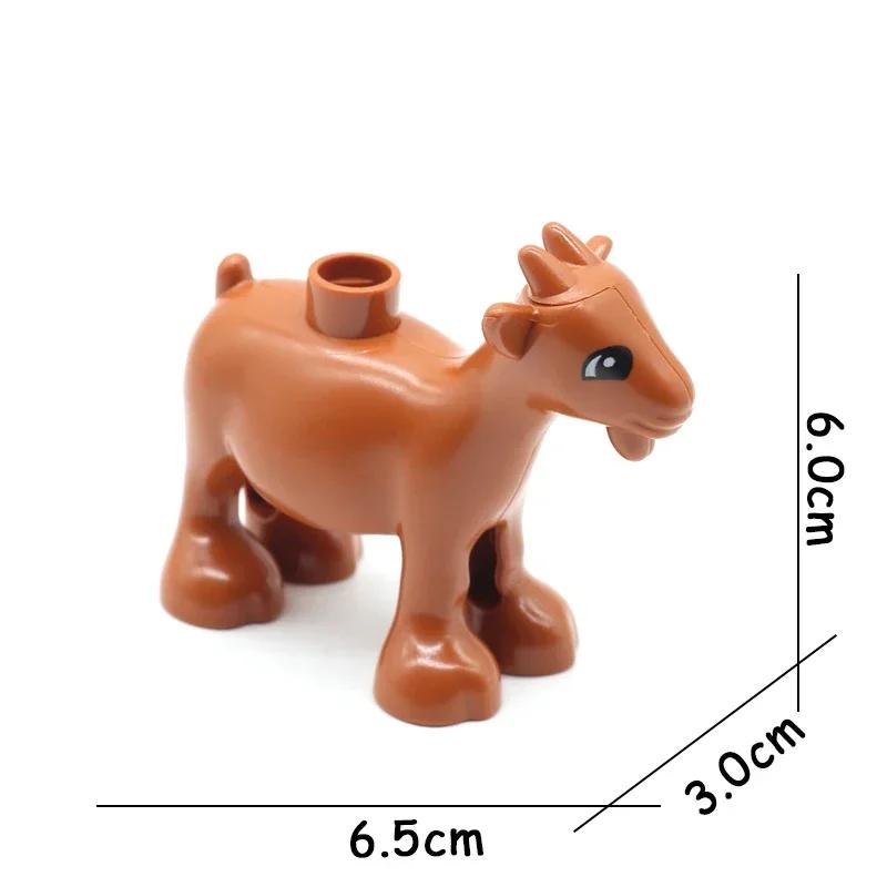 Big Size Building Blocks Animal Accessories Figures Farm Poultry Livestock Cat Rabbit Compatible Bricks Toys Children Kids Gifts