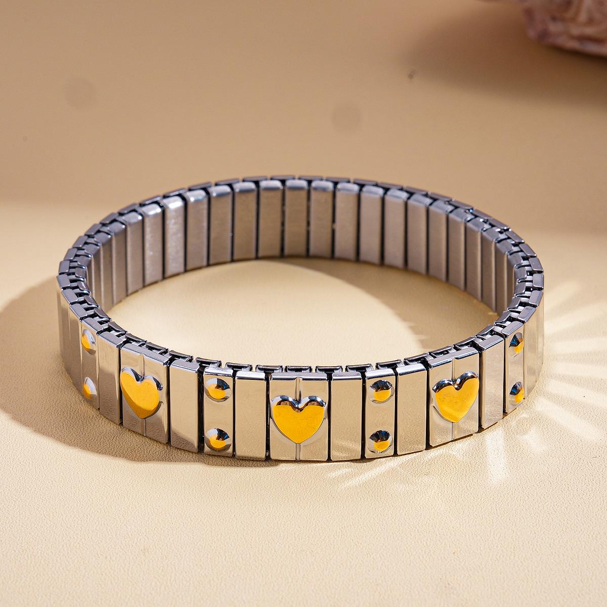 

Элегантный браслет из нержавеющей стали, соединенный звездами и сердцами - Модный, универсальный, ювелирные изделия класса люкс