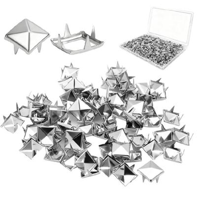 500Pcs 4 Prongs Spikes Spots Heavy Duty Metal Pyramid Studs For Leatherwork Costume Bag Shoes Dog Collar Jewelry Making
