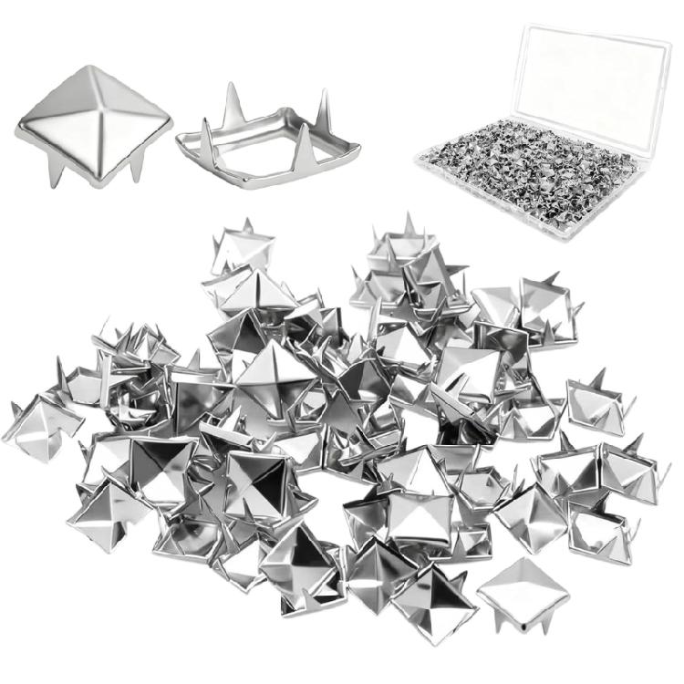 

500Pcs 4 Prongs Spikes Spots Heavy Duty Metal Pyramid Studs For Leatherwork Costume Bag Shoes Dog Collar Jewelry Making 1