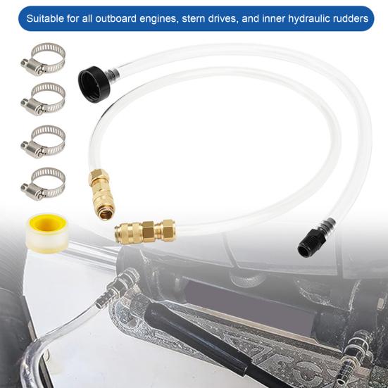 Hydraulic Steering Bleed Kit Leak Resistant Quick Connection Universal Hydraulic Steering Fluid Filler Tube Kit Boat Tool