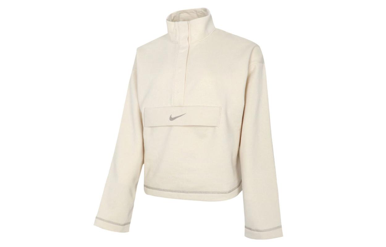 Nike Sweatshirts Women s Ivory Stand Collar Moderate Regular CU6638-238 L
