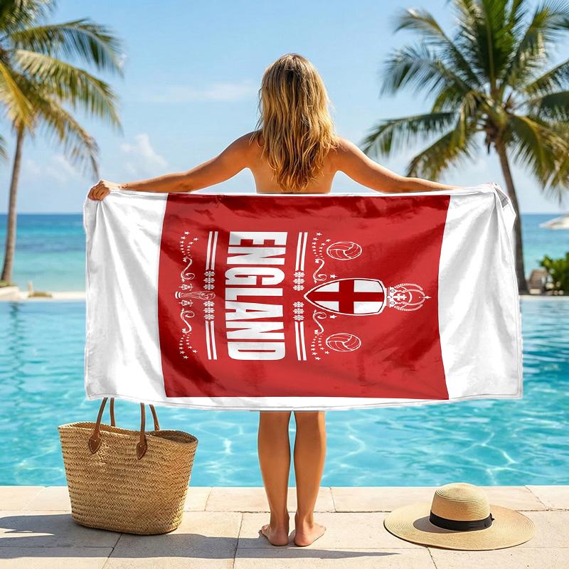 Englische Fußballnationalmannschaft Strandtuch Weiches Mikrofaser-Sommertuch Schnelltrocknendes Saugfähiges Handtuch für Strand Schwimmbad Reisen