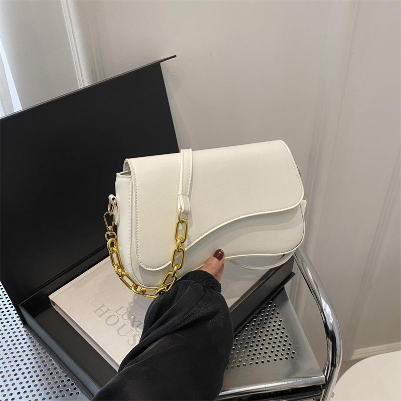 Yogodlns Vintage Leather Crossbody Bags for Women Designer Female Small Flap Shoulder Underarm Bag Armpit Handbags and Purses