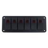 6 Gang Rocker Switch Panel LED Backlit On Off Switch Waterproof Circuit Protection for Car RV Bus Marine Boat ATV UTV
