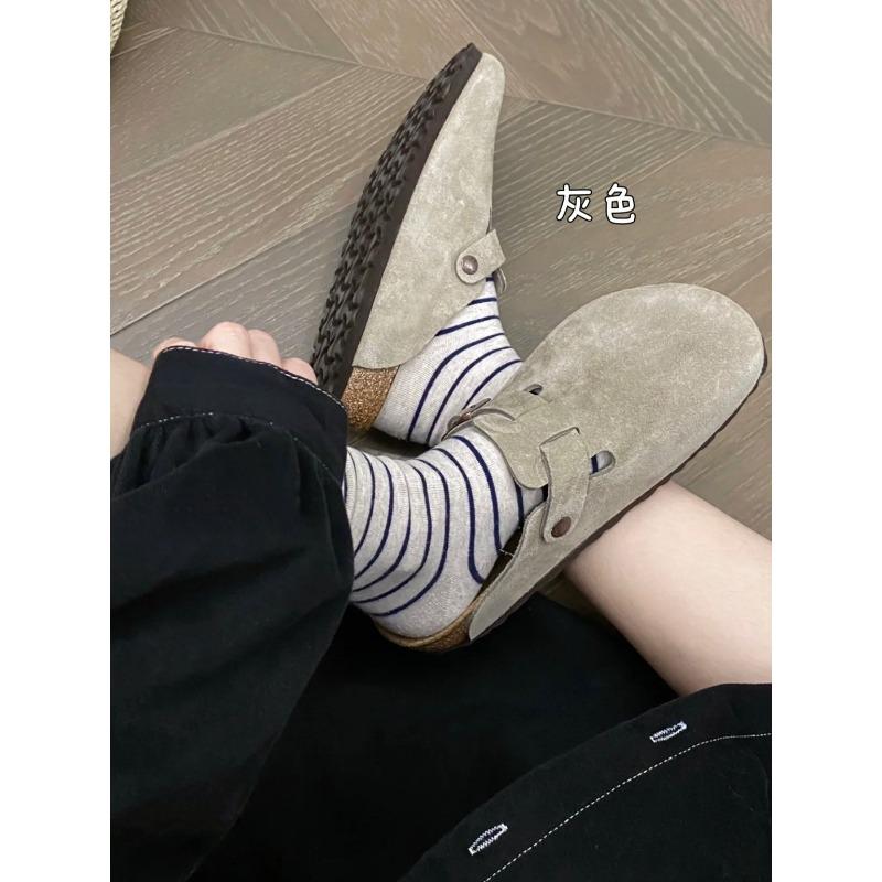 

~ Новый ленивый стиль кожаная круглая пряжка с универсальной ленивой полупяткой для девушки 40