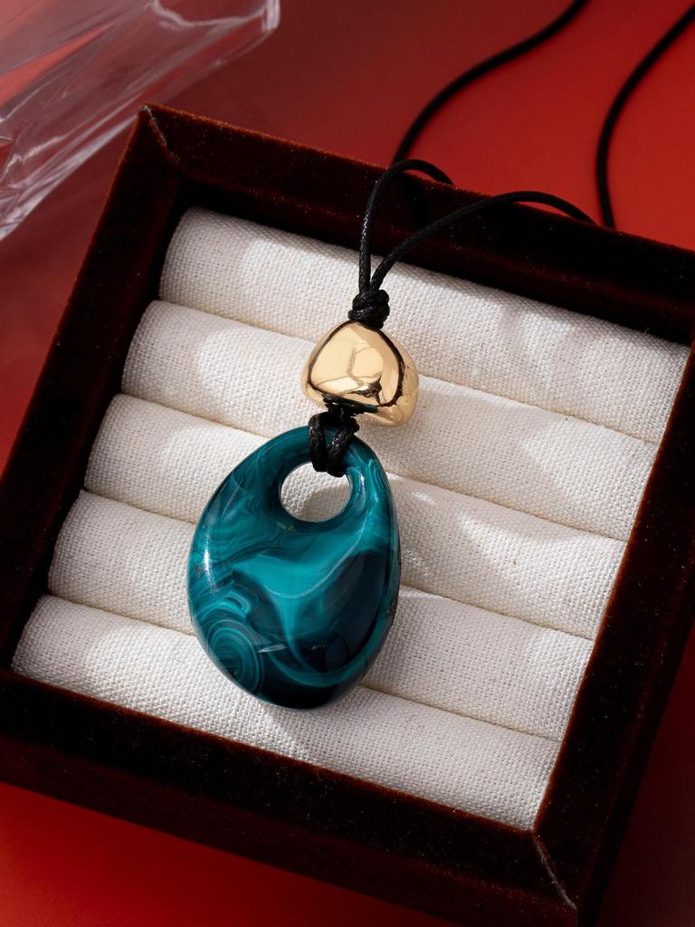 High-End Enamel Bean Pendant Long Necklace for Women – Stylish Cross-Border Design