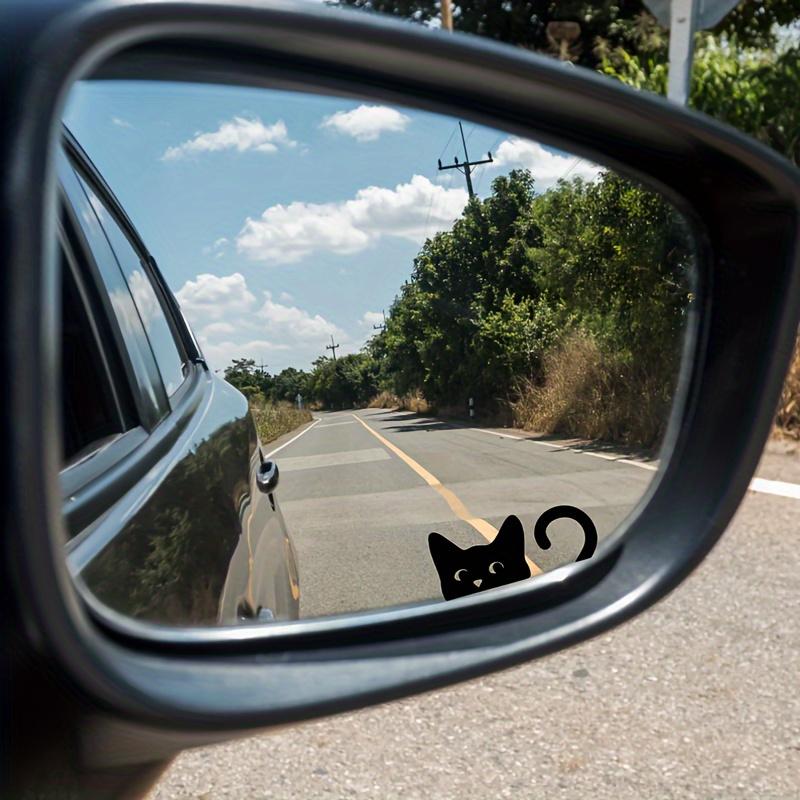 1PC Adorable Peeking Cat Vinyl Sticker Perfect for Car Rearview Mirrors & More, Durable for Indoor/Outdoor Use, Black & White Design, Cat Accessories