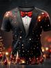 Christmas Men's T Shirt 3d Print Fake Suit Costume Casual Tee Fashion Crew Neck Short Sleeve Party Cosplay T-shirts Male Clothes