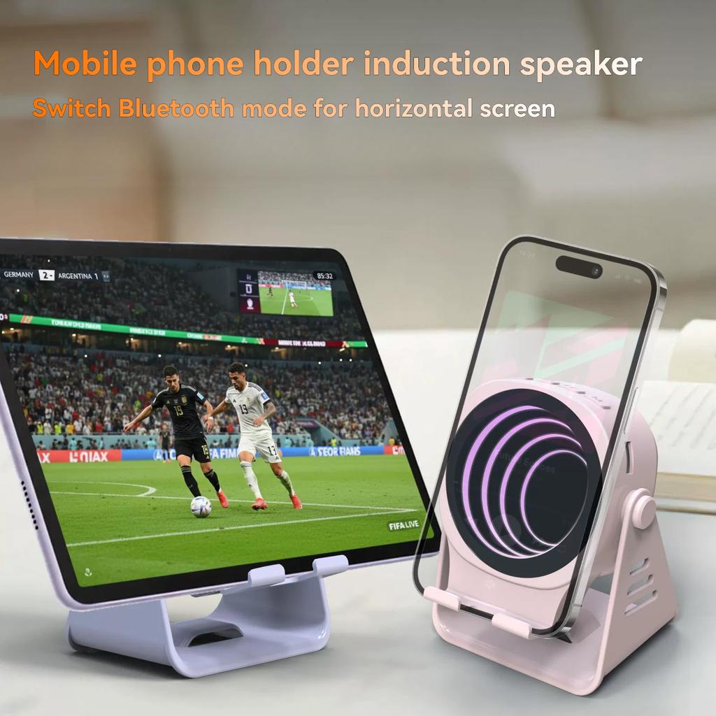 Multifunctional Desktop Stand Creative Night Light Bluetooth Speaker with RGB LED Lights and High-Definition Sound Quality black