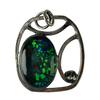 38.70 Ct Natural Aurora Fire Opal Oval Certified 925 Sterling Silver Pendant