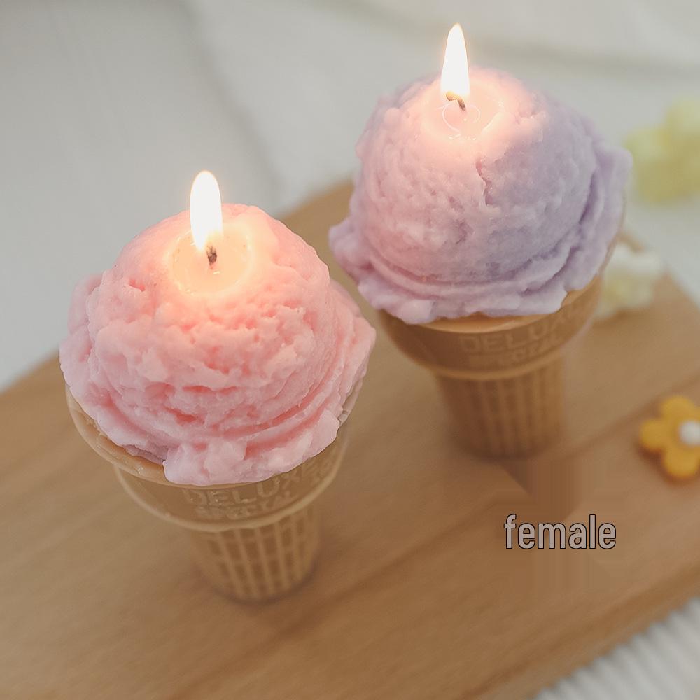 Ice Cream Cone Scented Candle – Handmade Soy Wax Birthday Gift, Fragrant Dessert Ornament