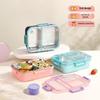 304 Stainless Steel Insulated Lunch Box with Handle - Cartoon Style, Three Compartments, Sealed Bento Box for Students and Work Meals.