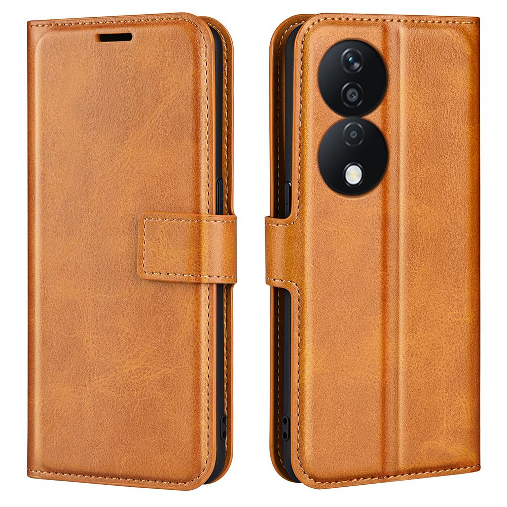 

For Honor X7b 4G/90 Smart Wallet Phone Case Magnetic Closure PU Leather Flip Cover Yellow