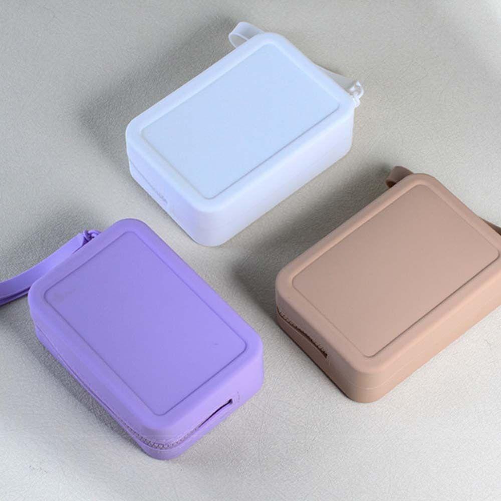 Rectangle Multifunction Storage Bag Coin Purse Small Item Bag Casual Silicone Cosmetic Bag  Outdoor