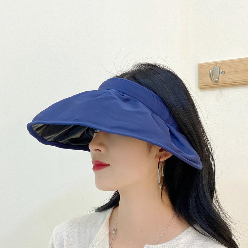 Headband shell hat women s sun hat sun protection korean style fisherman hat sun hat Adjustable темно-синий