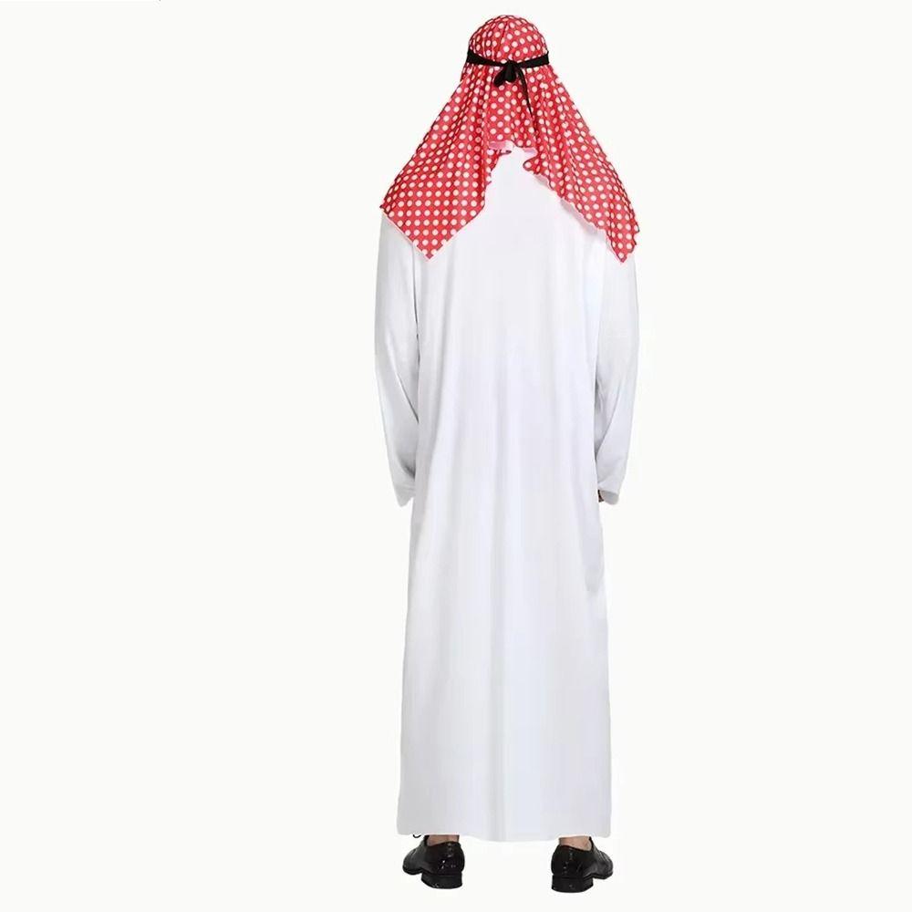 Cosplay Arabic Costume Red Headscarf Halloween Costumes Dubai Style Stage Dress Birthday Party