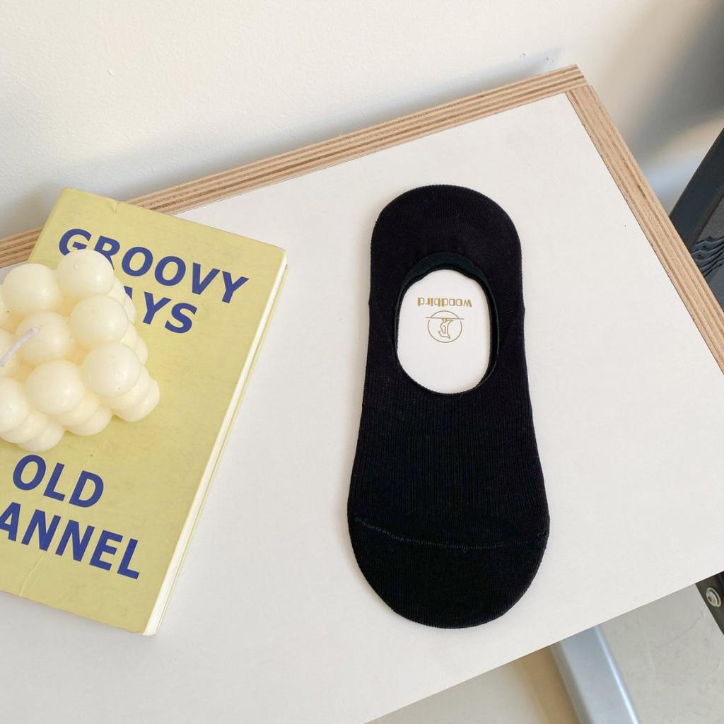 Solid Color Basic Vertical Strip Silicone Non-Slip Invisible Socks For Women Do Not Fall Off The Heel Shallow Mouth, Summer Versatility