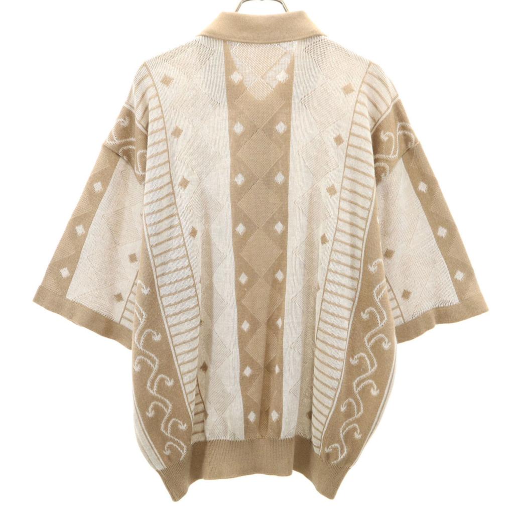 Pierre Cardin 90s Linen Blend Old Overall Handle Short Sleeve Knit Polo Shirt Men's Used