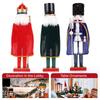 38CM Nutcracker Puppet Solider Merry Christmas Decoration Cloak King Wooden Doll Walnut Handcraft Figurine Home Office Decor