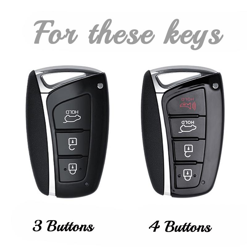 Car Key Case Cover Protective Shell For Hyundai Grandeur HG Sedan Genesis G80 Santa Fe 3DM Grand SantaFe 2018 IX45 EQUUS Azera