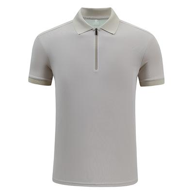 Summer Half Zipper Collar Solid Color POLO Short Sleeve T-shirt for Men, Thin Edition, Contrast Half Sleeve, Korean Edition Casual T-shirt