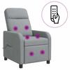 Massage Recliner Light Gray Fabric