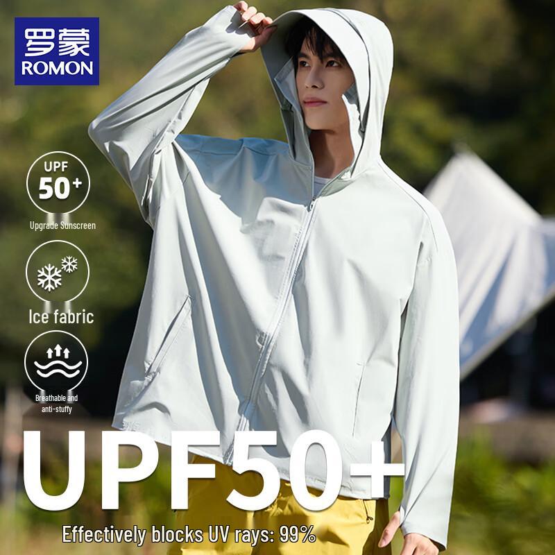 ROMON Men s Ice Silk UPF50+ Sun Protection Hoodie L