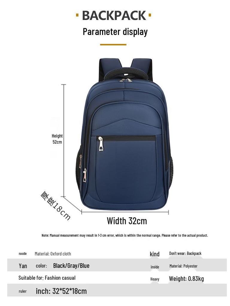 Multifunktionaler leichter Rucksack für Studenten: Tasche aus Oxford-Gewebe mit großem Fassungsvermögen für Freizeit, Geschäft und Schule