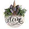 Flower Welcome Sign 2D Flat Wall Art Ornaments Hanging Decoration  Outdoor Decor