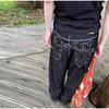 Vintage Embroidery Black Jeans Women Oversized Streetwear Y2k Baggy Denim Trousers Boyfriend Jeans Hip Hop Gothic Female Jean
