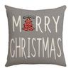 Gray Christmas Tree Christmas Throw Pillow Cover Linen Letter Print Holiday Decoration Living Room Sofa Cushion Cover Pillow