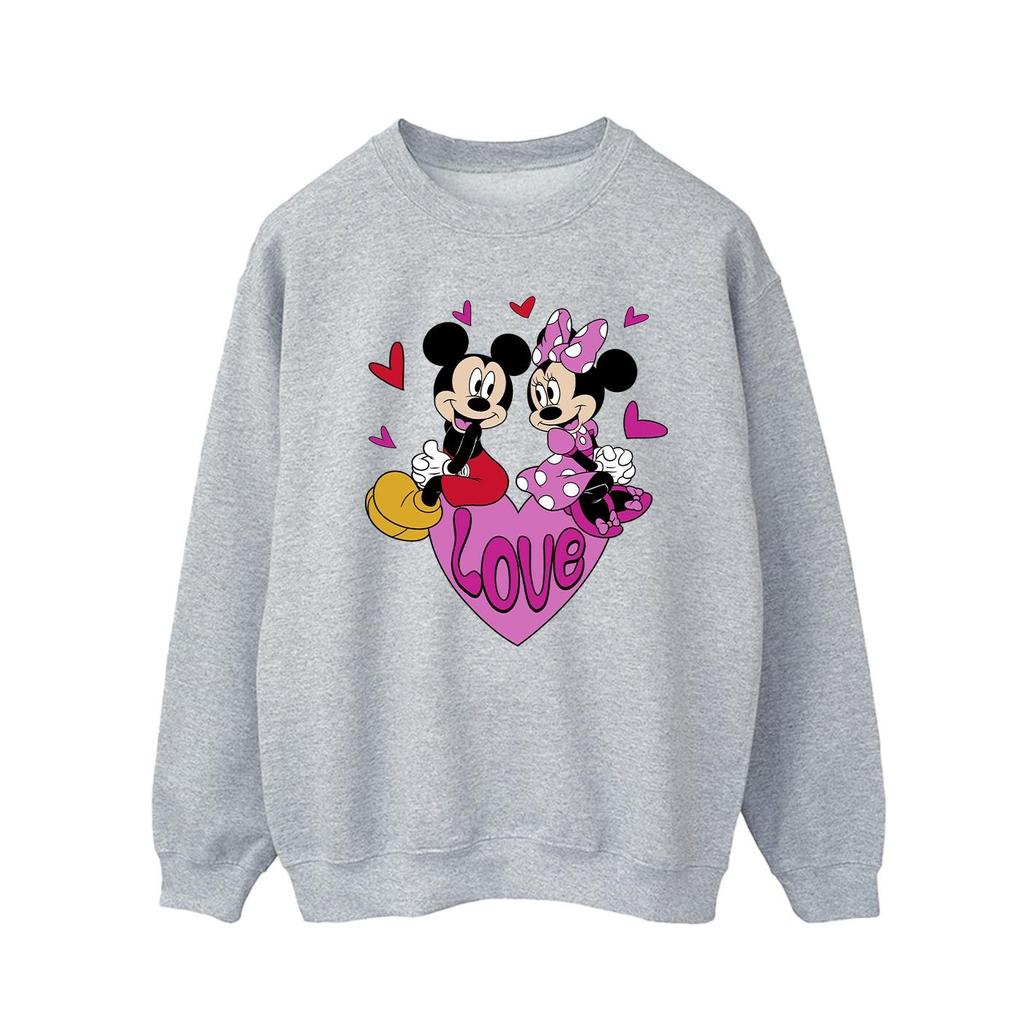 Disney Men's Love Mickey & Minnie Mouse Hearts Sweatshirt